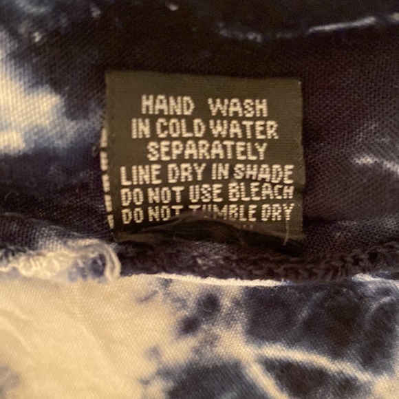 Raviya tie dye spaghetti strap crocheted trim flowy tunic style mini dress - Picture 8 of 10